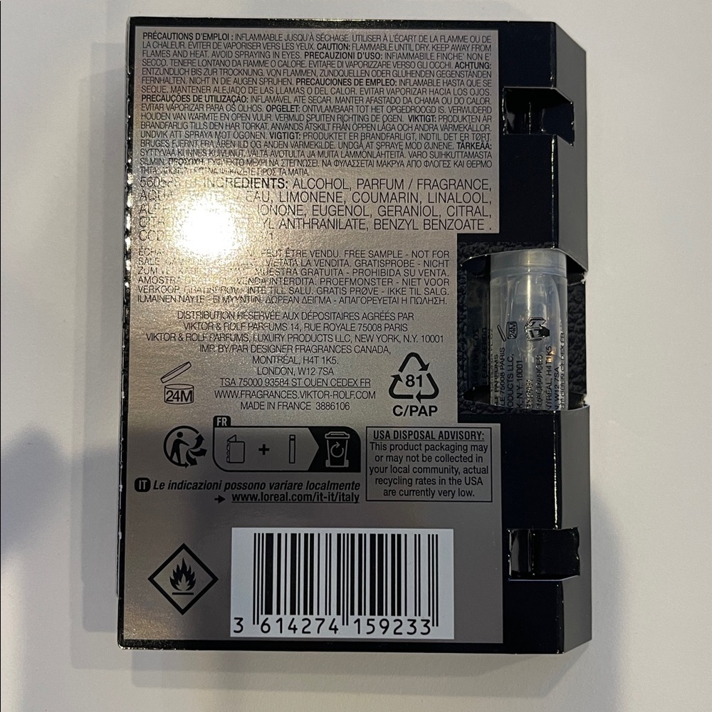 Viktor & Rolf Spicebomb Dark Leather Fragrance 0.04 FL Oz sample size - Picture 2 of 2
